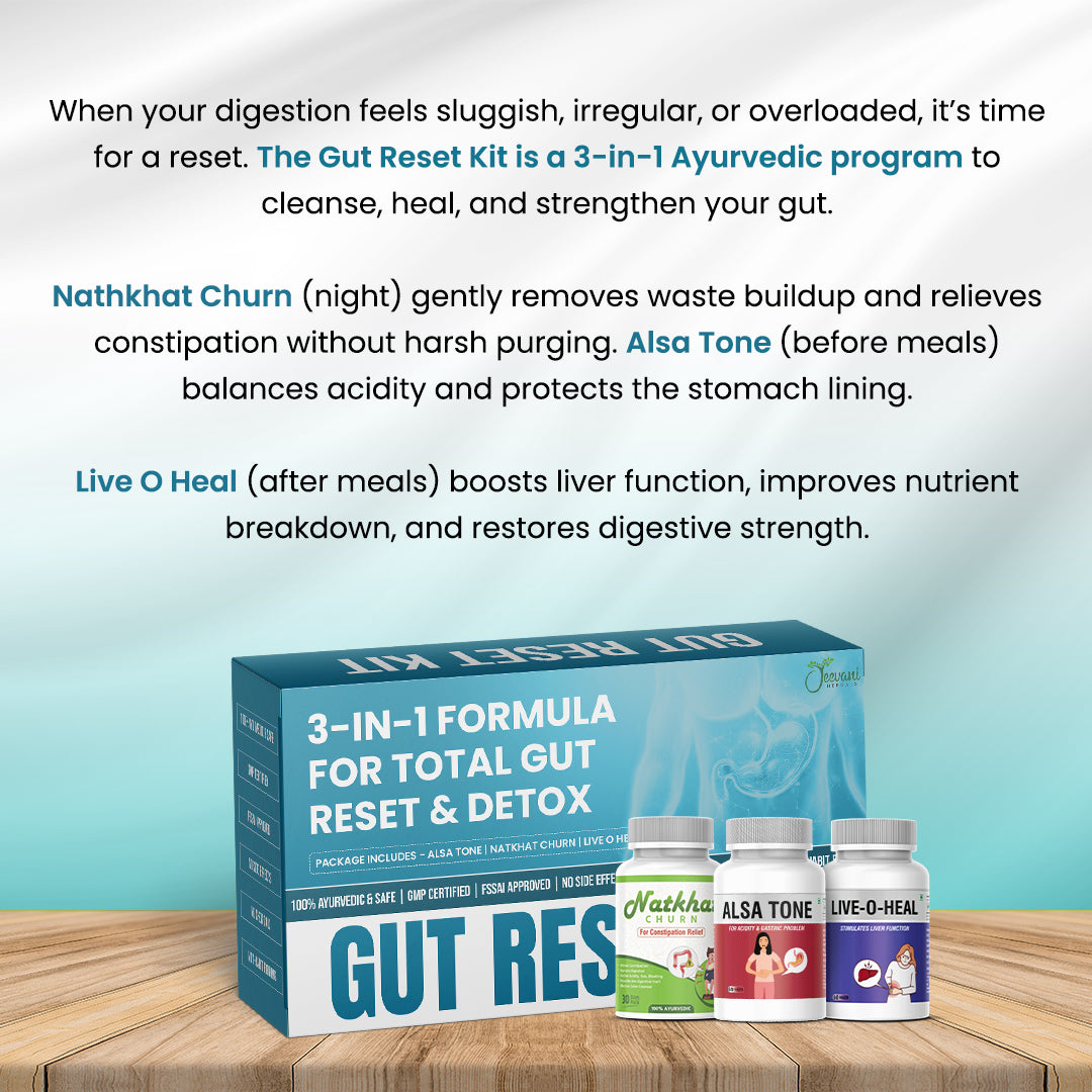 Gut Reset Kit – Ayurvedic 3-in-1 Formula for Total Gut Detox & Reboot