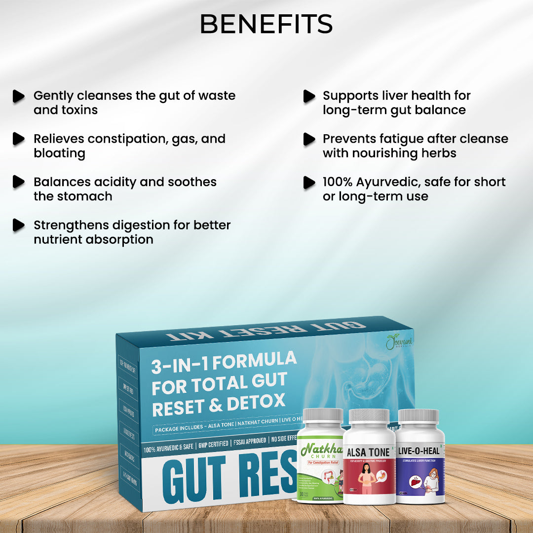 Gut Reset Kit – Ayurvedic 3-in-1 Formula for Total Gut Detox & Reboot