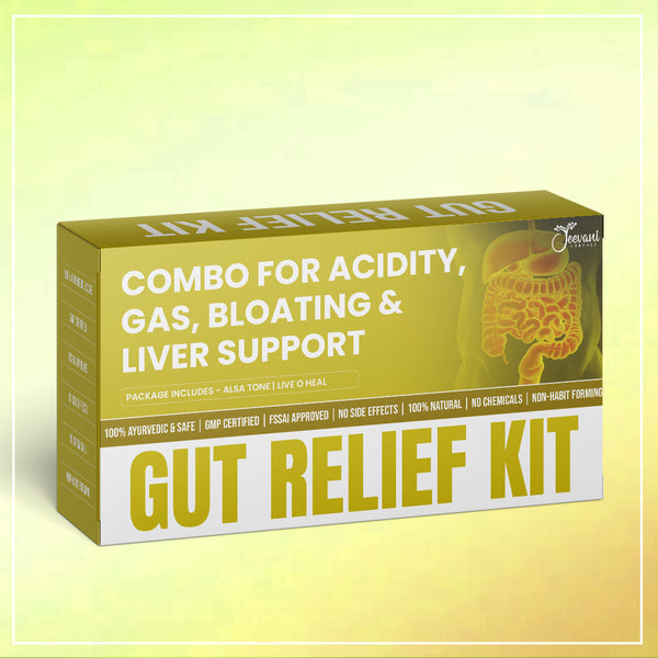 Gut Relief Kit – Ayurvedic Combo for Gas, Acidity, Bloating & Liver Support