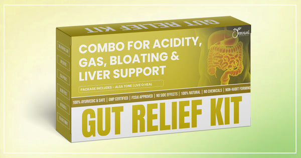 Gut Relief Kit – Ayurvedic Combo for Gas, Acidity, Bloating & Liver Support